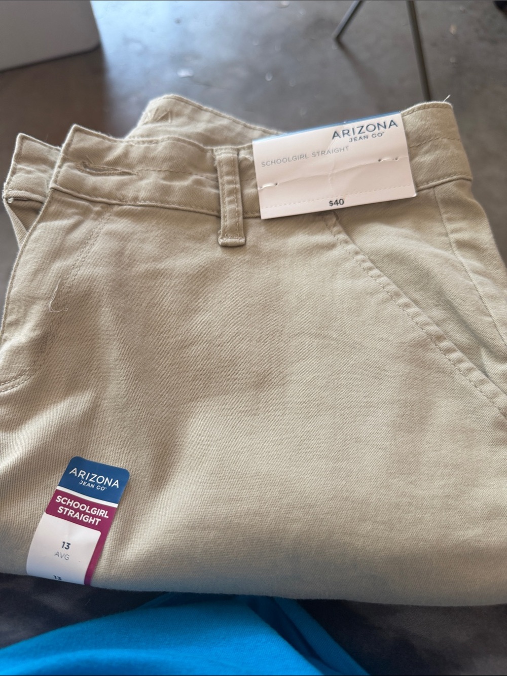 Arizona Jean Company Schoolgirl Straight Khaki Pants - Light Tan